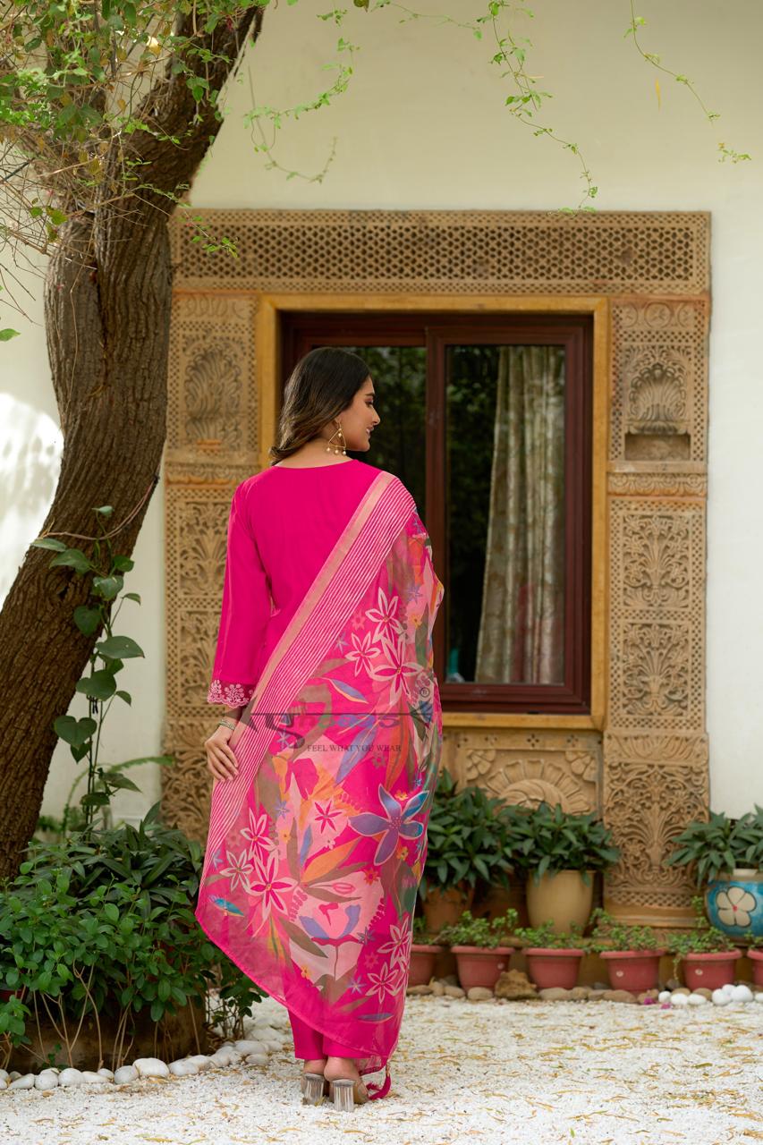 Pink Silk Kurta Set