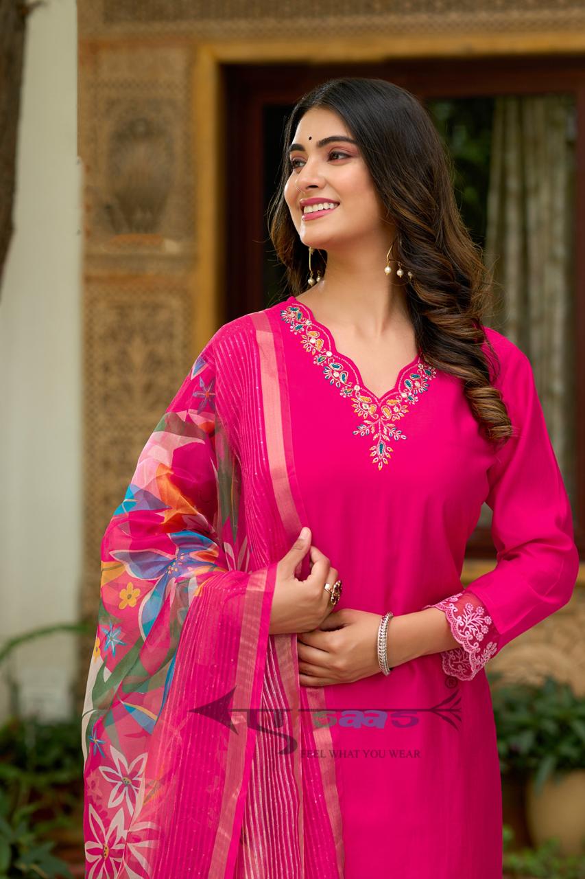 Pink Silk Kurta Set