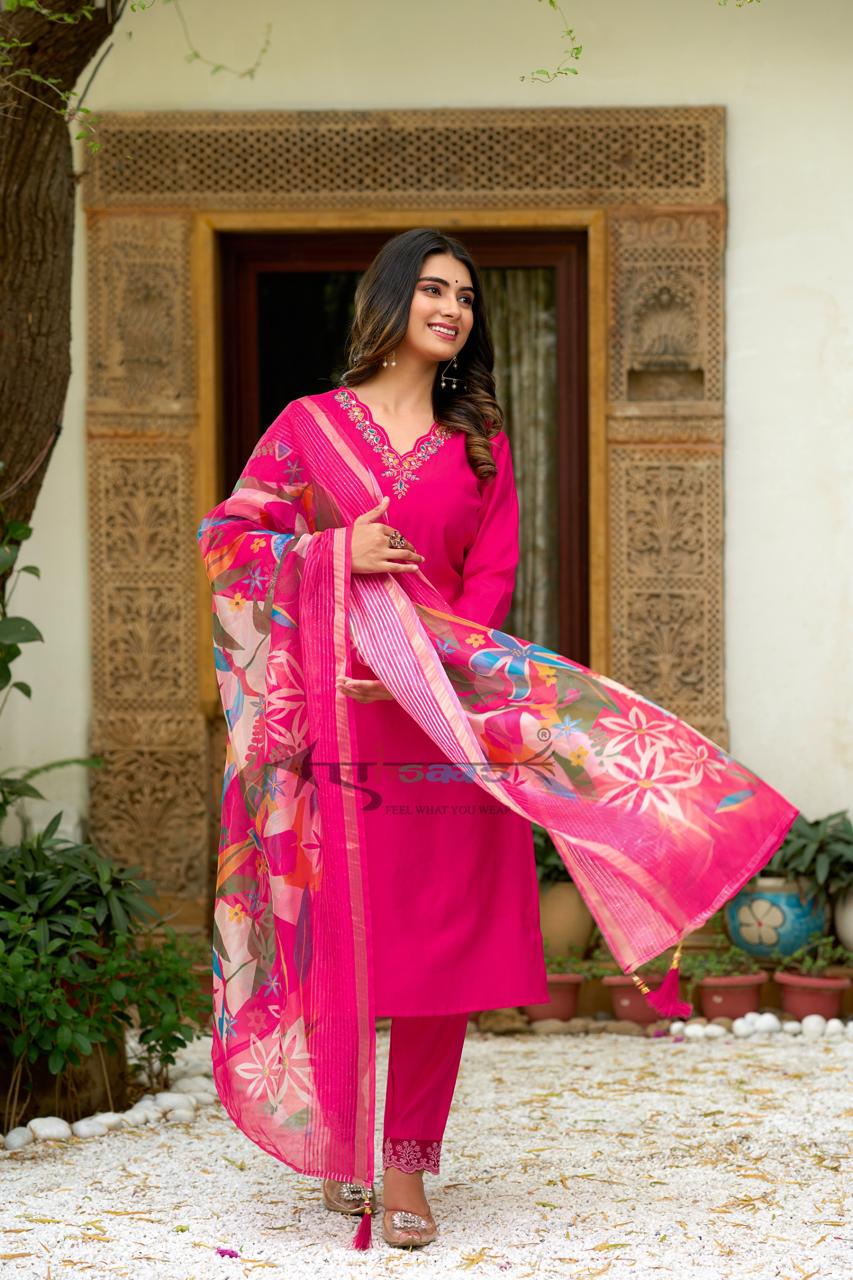 Pink Silk Kurta Set