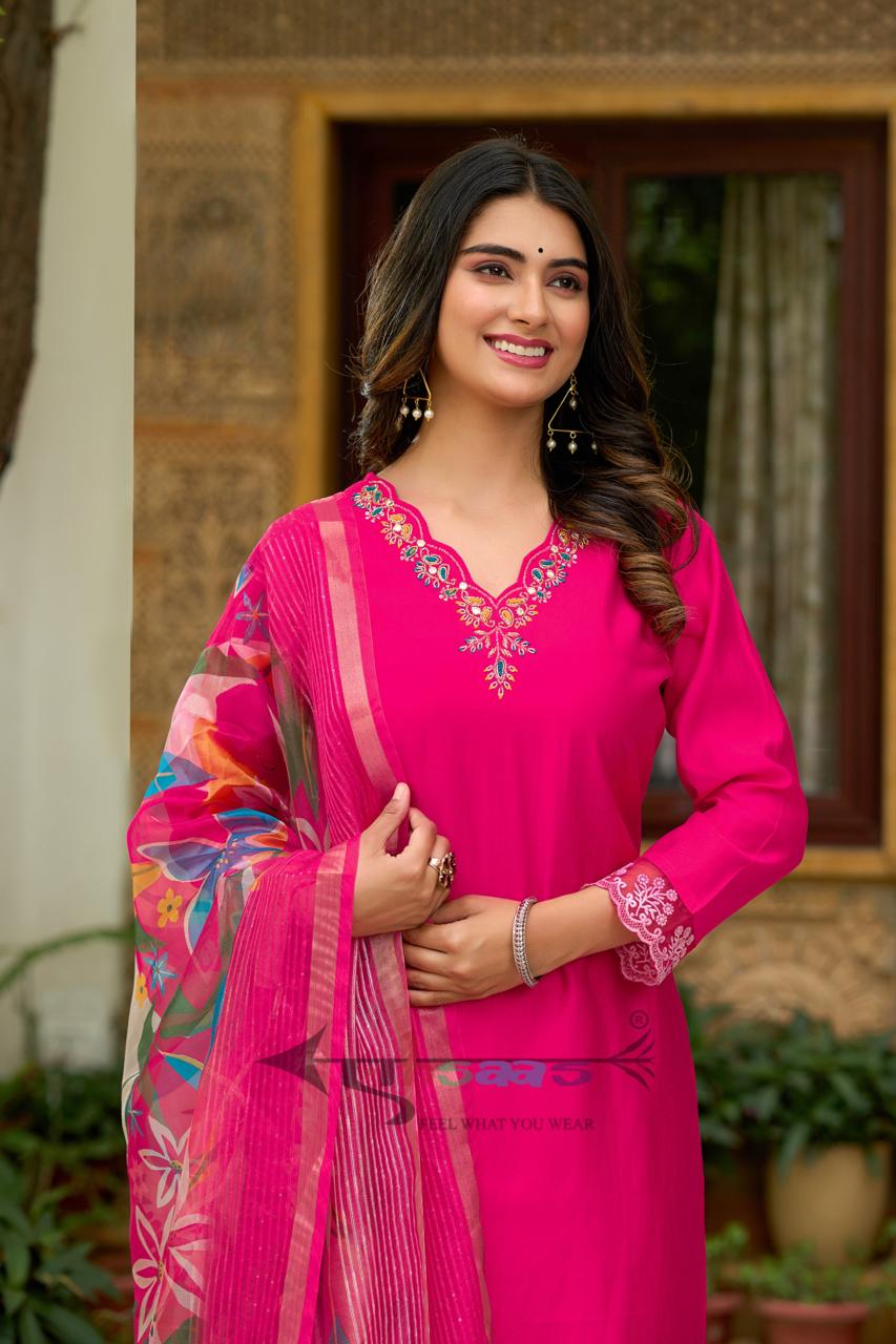 Pink Silk Kurta Set