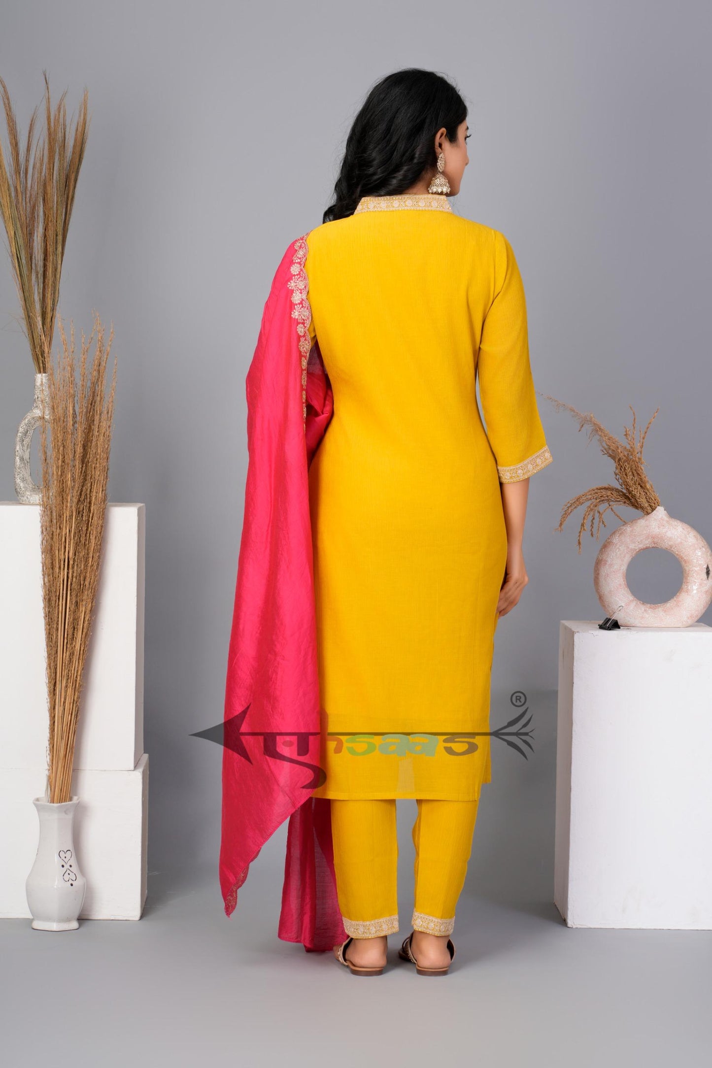 Plain Yellow Kurta Set