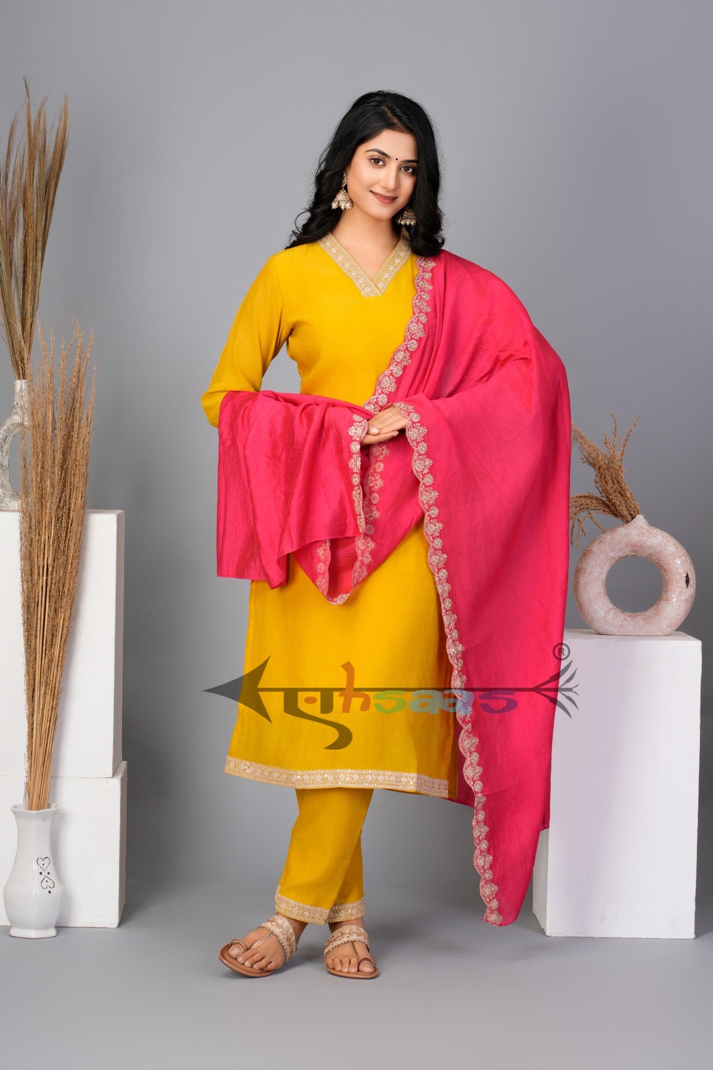 Plain Yellow Kurta Set