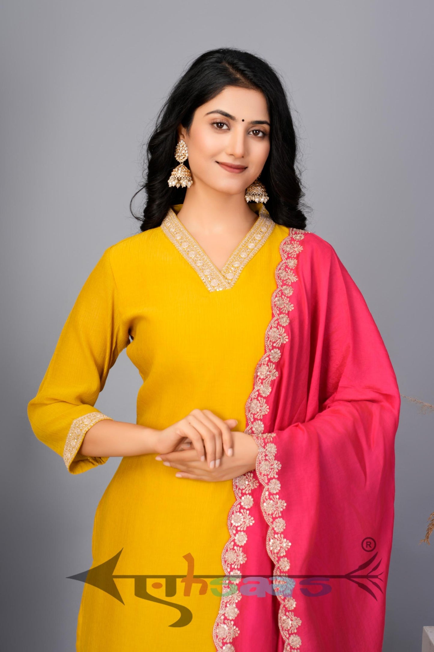 Plain Yellow Kurta Set