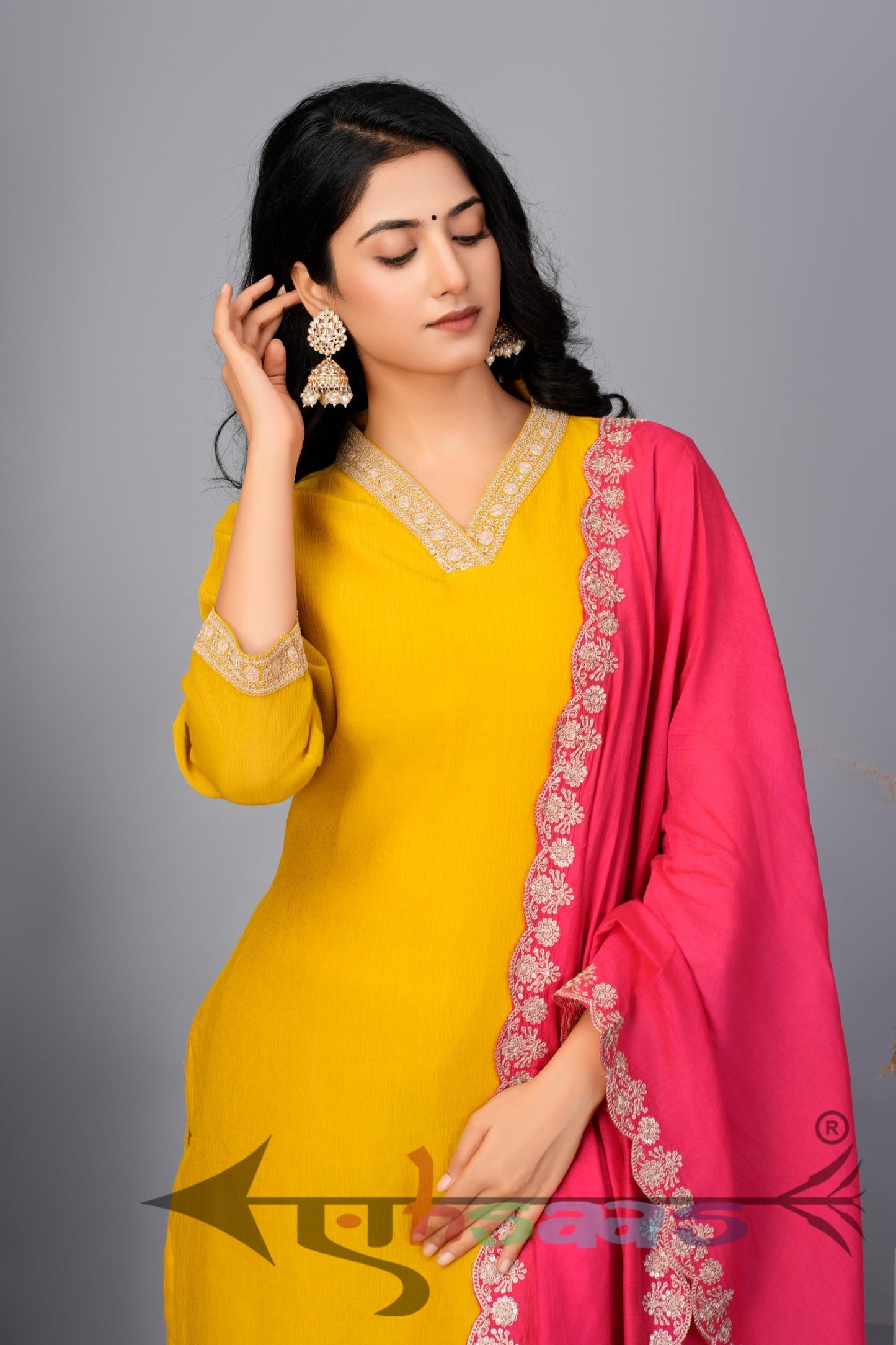 Plain Yellow Kurta Set